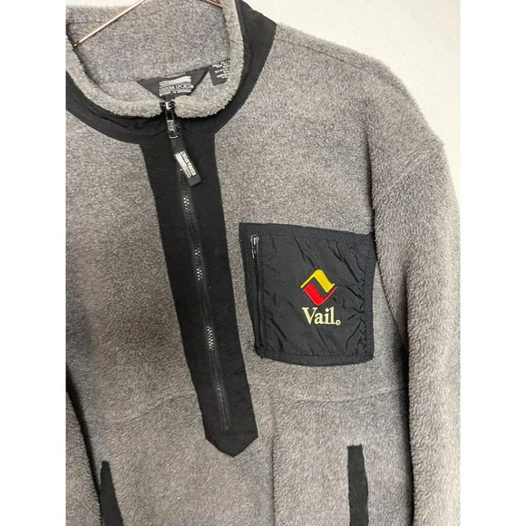 Sierra Sport Two Elk Vail Mens Long Sleeve Half Zip Fleece Jacket Gray Sz M - Picture 3 of 8